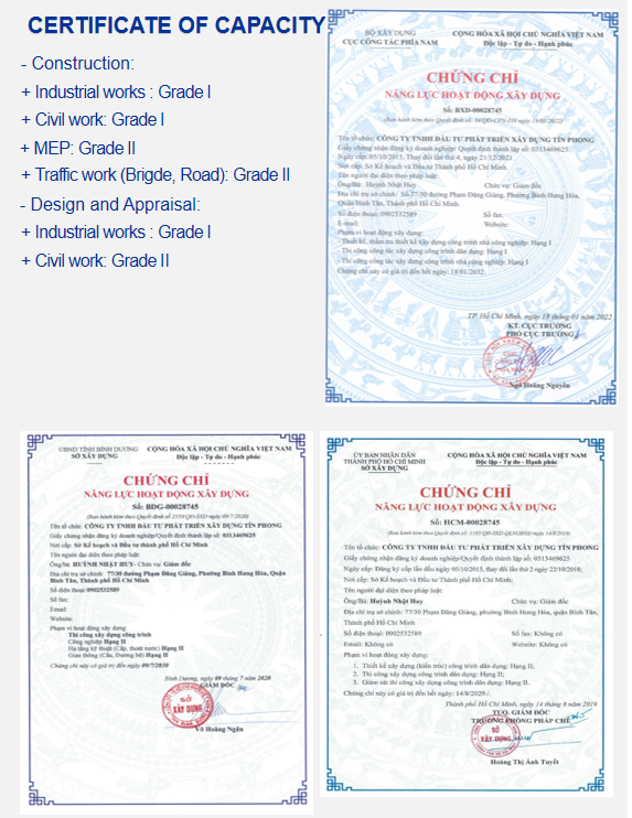 CÔNG TY TNHH ĐẦU TƯ PHÁT TRIỂN XÂY DỰNG TÍN PHONG